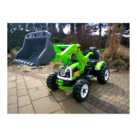 Elektrický traktor s naberačkou - zelený
